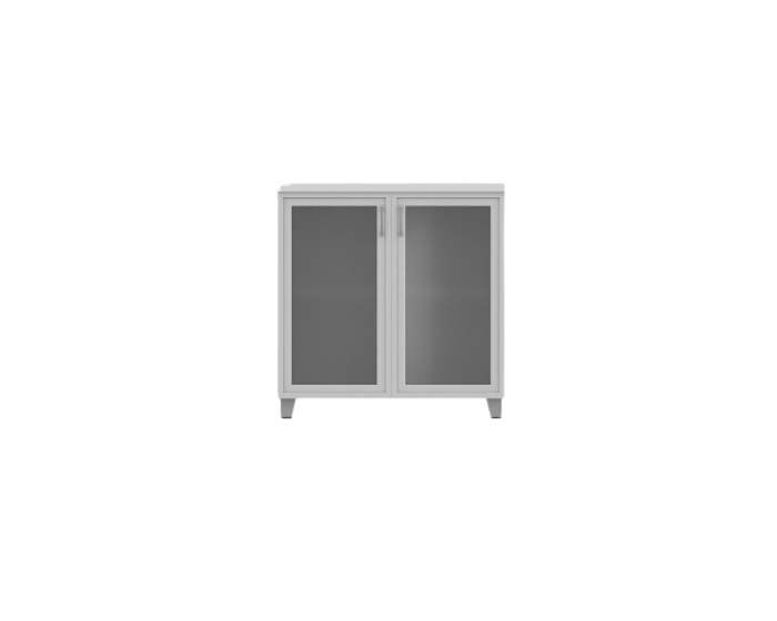 ARMOIRE VITREE métallique 2 PORTES BATTANTES 80X41X83 GRIS – Image 1