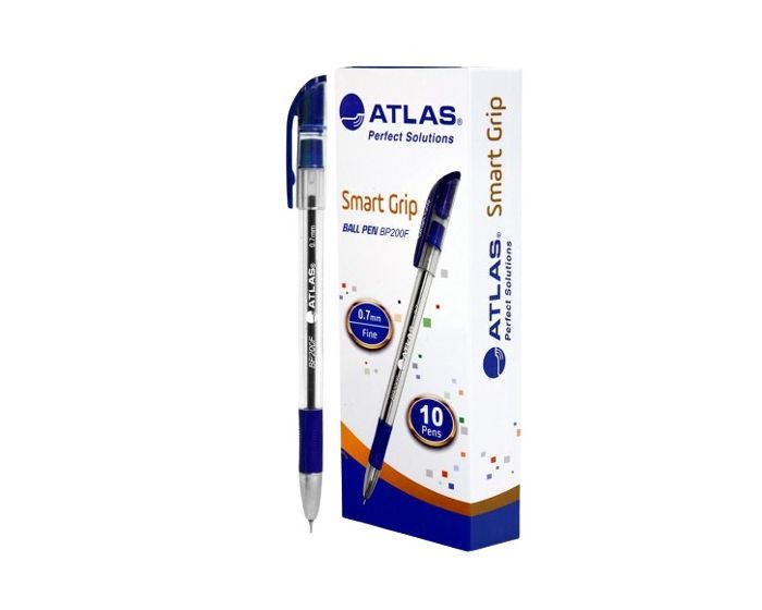 Skip to the beginning of the images gallery Boite de 10 stylos à Bille Atlas Smart Grip à pointe fine 0.7 mm coloris au choix (BP200F) – Image 1