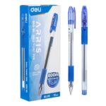 Boite de 12 stylos à bille Deli-EQ55 Arris Pointe de 0.7 mm coloris au choix – Image 2