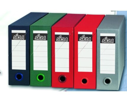 Lot de 5 Boites de classement SICLA en polypro Dos 14 cm (9 Coul au choix)