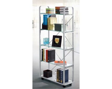 Bookcase ICE en métal & verre En Noir ou Sablé