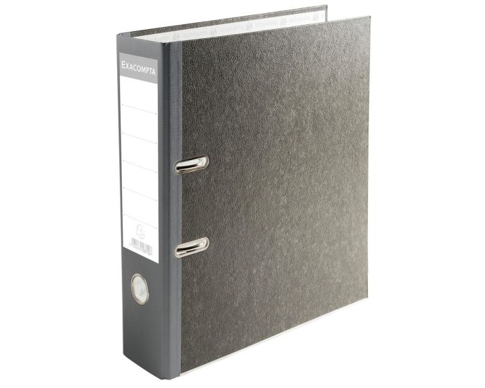 Lot de 20 classeurs à levier papier marbre gris dos de 70mm - A4 - EXACOMPTA - Gris-dos gris (53710E) – Image 1