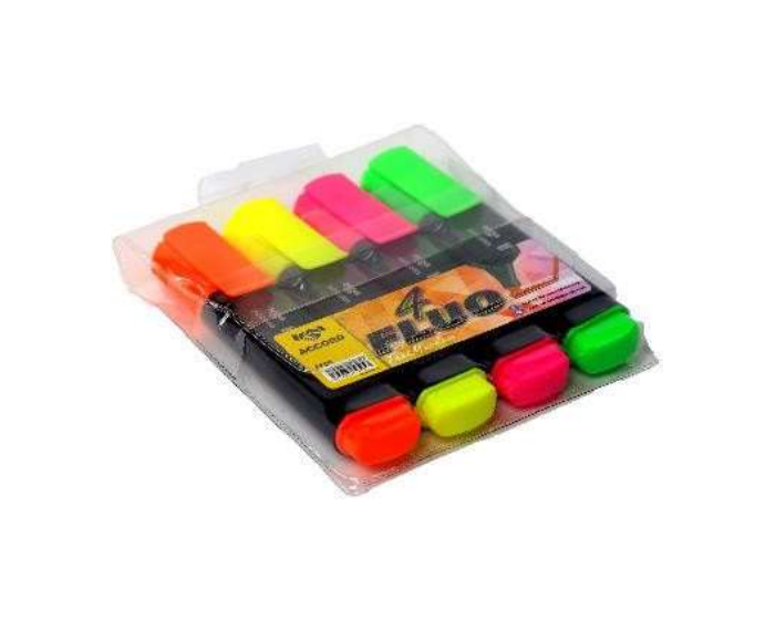 POCHETTES DE 4 FLUORESCENTS ACCORD ASSORTIS – Image 1