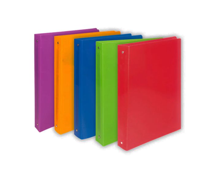 Lot de 5 Classeurs en plastique BOSTON B4043 - 4 Anneaux Assorties – Image 1