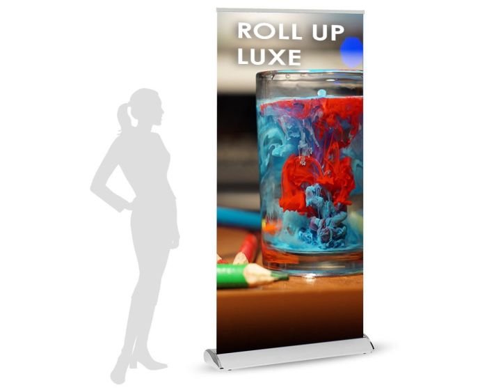 Roll-up large de luxe en aluminium couleur chromée 320x200cm – Image 1