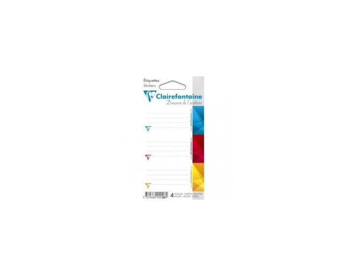 SACHET DE 84 ÉTIQUETTES SCOLAIRES ADHÉSIVES METRIC Clairefontaine 33,5X75MM 90g/M2 – Image 1