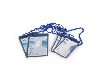 Lot de 100 porte-badges souple + cordons en nylon 70x105 mm